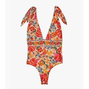 Farm Rio White Spring Bananas One- Piece Swimsuit
